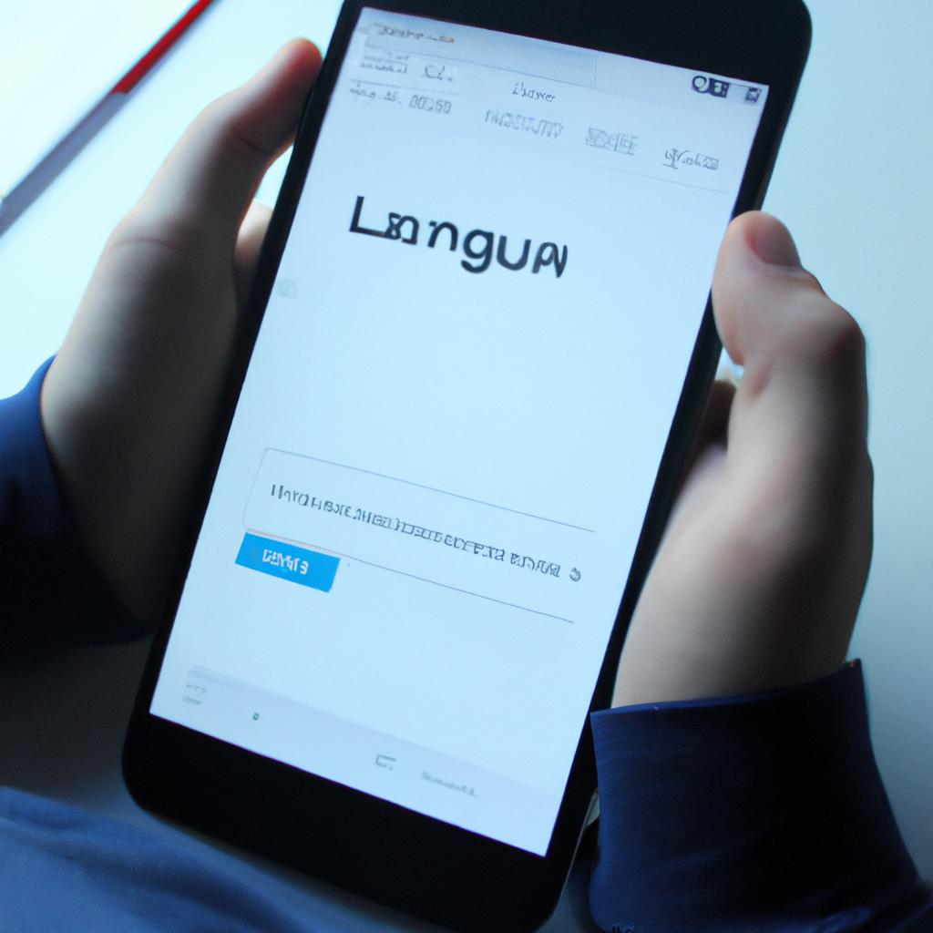 Person using language learning app